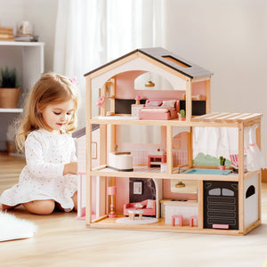 Wooden Doll House – Dreamy Pink