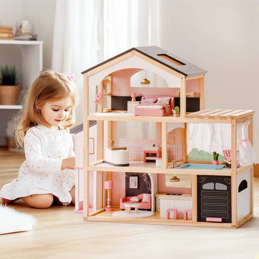 Wooden Doll House – Dreamy Pink