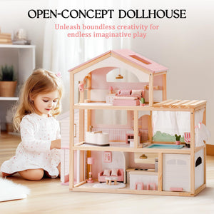 Wooden Doll House – Dreamy Pink
