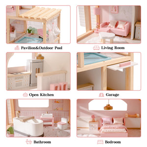 Wooden Doll House – Dreamy Pink