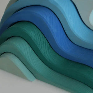 Montessori Dyed Linden Wood Ocean Waves