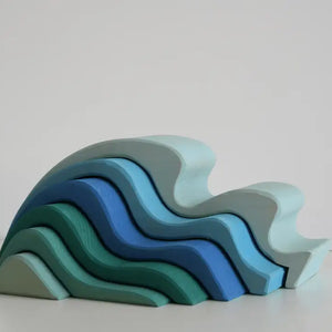 Montessori Dyed Linden Wood Ocean Waves