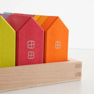 Montessori Birch Wood City House Building Blocks – Large Stacking Toy