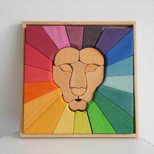 Wooden Rainbow Lion Stacker