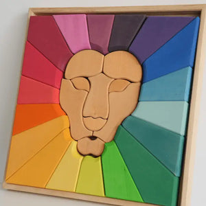 Wooden Rainbow Lion Stacker