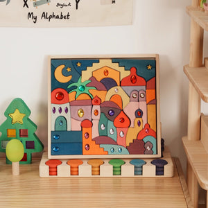 Lunamoa Wooden Gem Blocks Puzzle