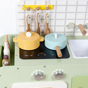 Bean Green Wooden Toy Kitchen Set