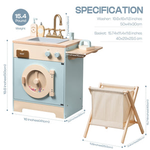 Wooden Laundry Playset for Kids