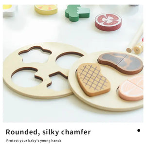 Wooden Carrot Pulling & Kitchen Play Toy Set