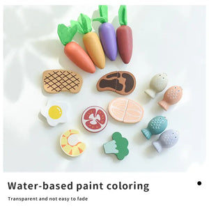 Wooden Carrot Pulling & Kitchen Play Toy Set