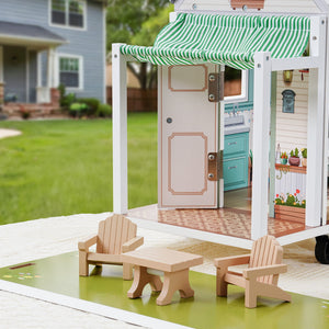 Lunamoa Wooden Realistic Camper Van Dollhouse