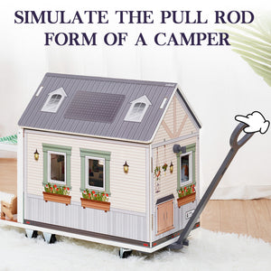 Lunamoa Wooden Realistic Camper Van Dollhouse