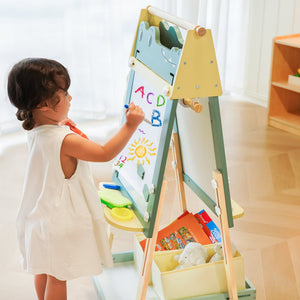 Lunamoa Wooden Adjustable Crocodile Easel for Kids