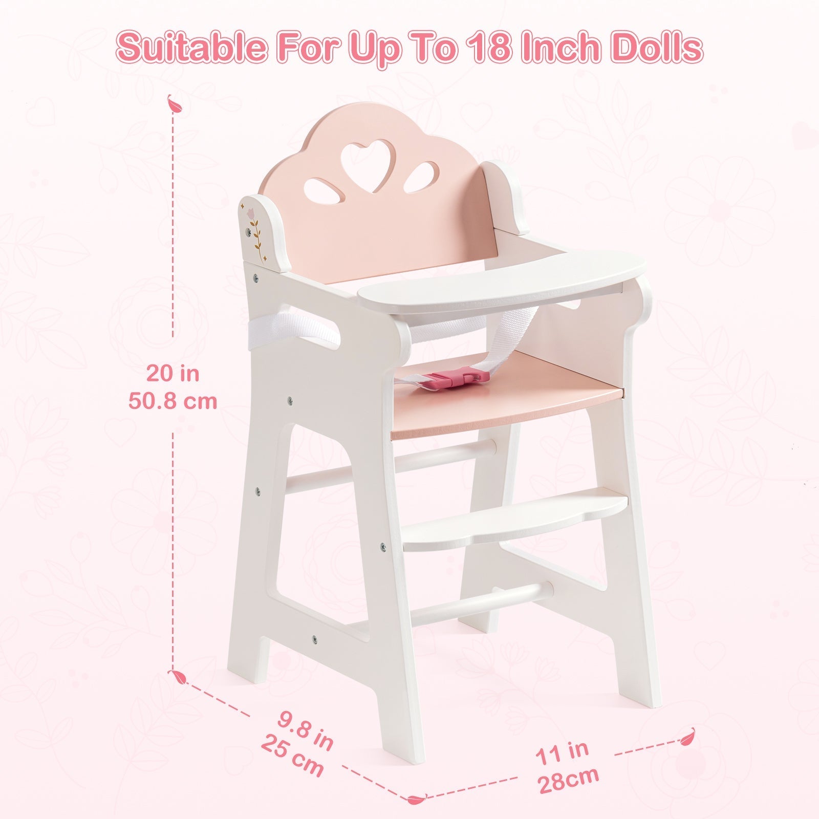 Lunamoa Wooden Baby Doll High Chair