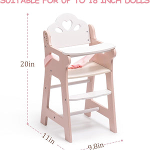 Lunamoa Wooden Baby Doll High Chair
