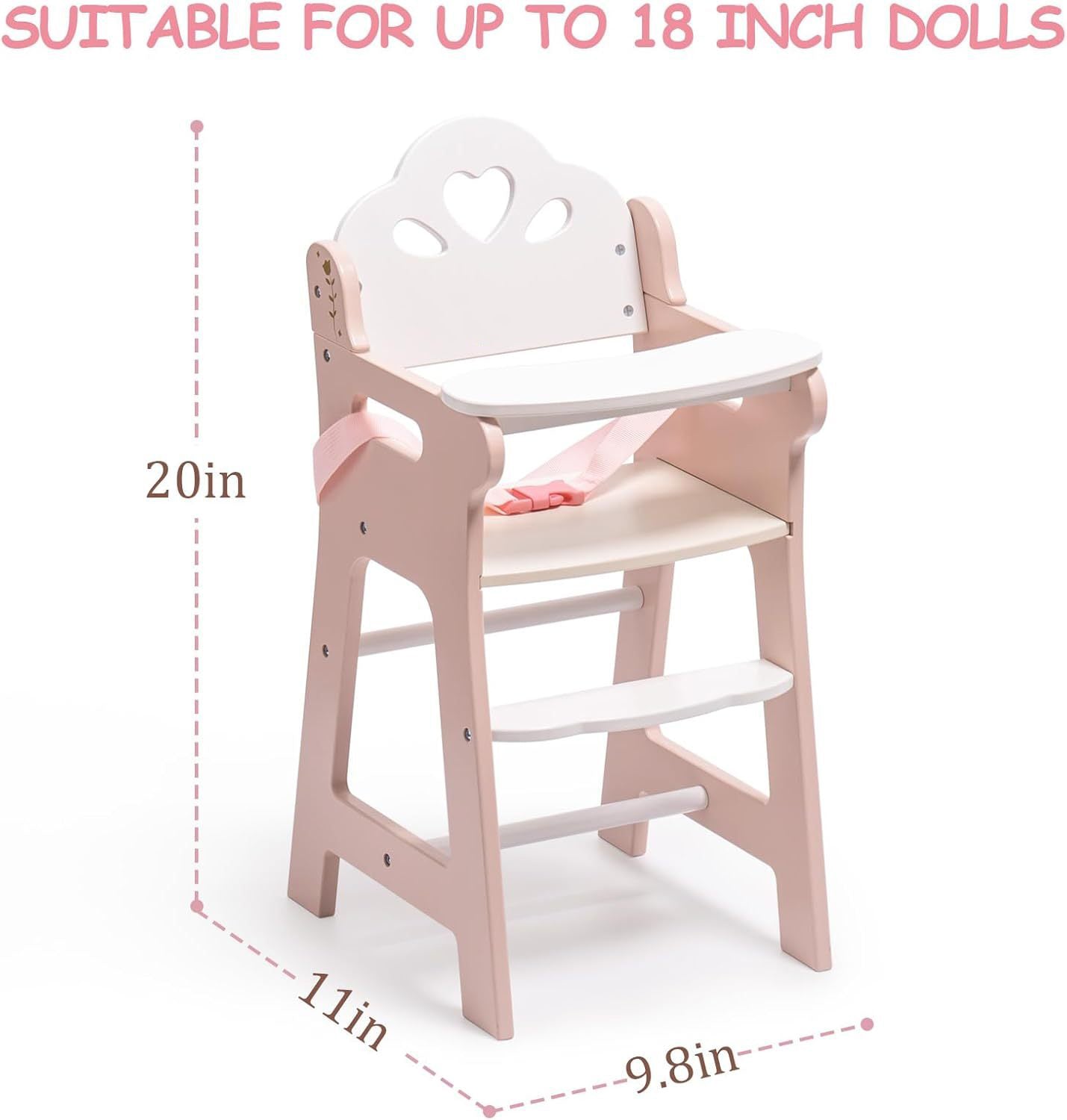 Lunamoa Wooden Baby Doll High Chair