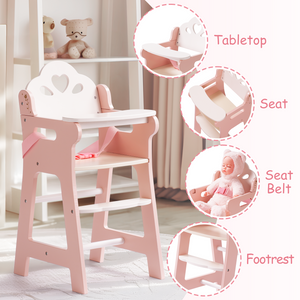 Lunamoa Wooden Baby Doll High Chair