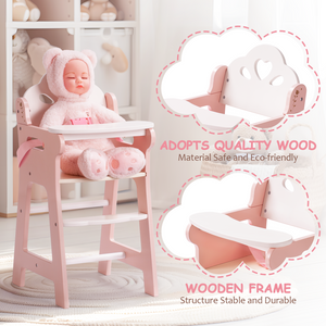 Lunamoa Wooden Baby Doll High Chair