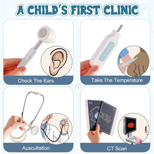 Lunamoa Wooden Kids Vet Clinic Playset