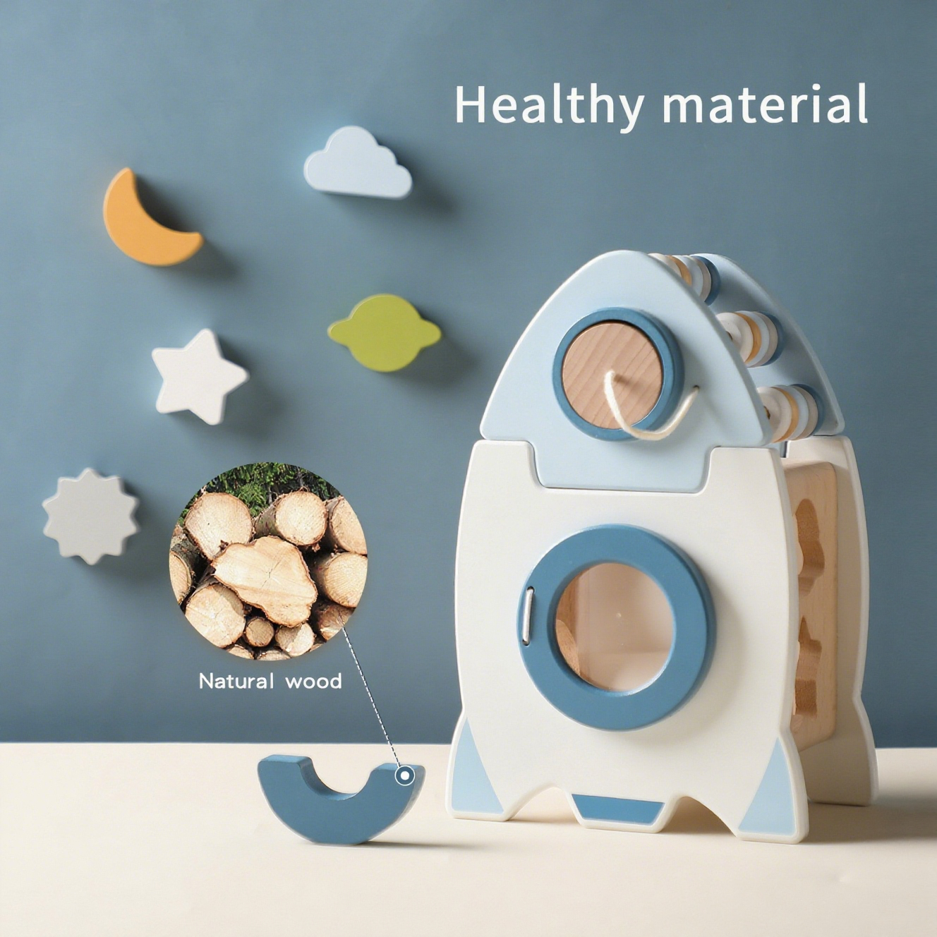 5-in-1 Montessori Rocket Shape Sorter Toy