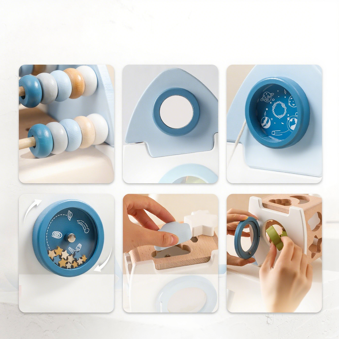 5-in-1 Montessori Rocket Shape Sorter Toy