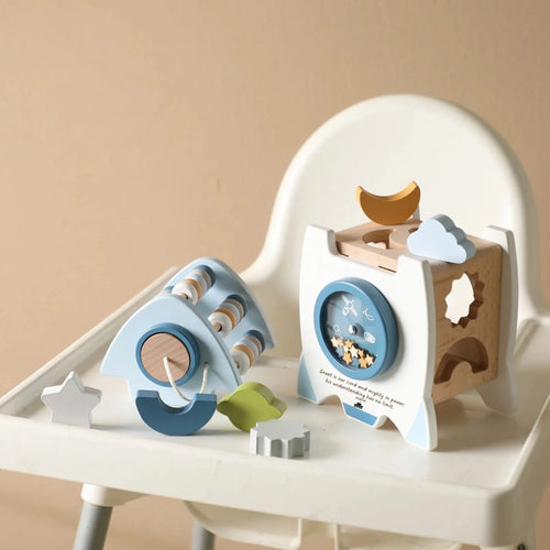 5-in-1 Montessori Rocket Shape Sorter Toy