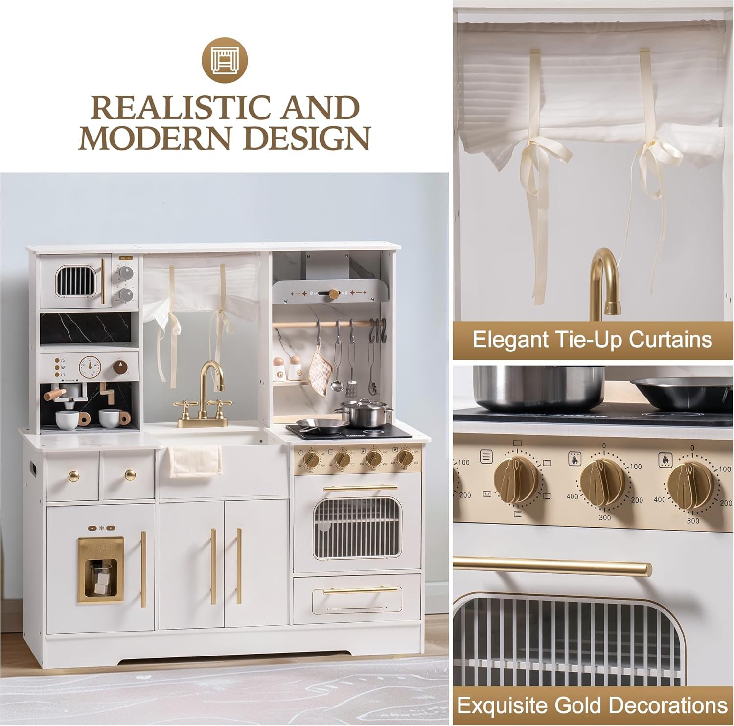 Realistic Wooden Pretend Playset