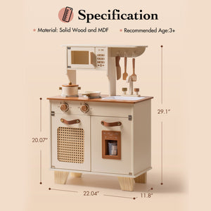 Montessori Mocha Wooden Toy Kitchen