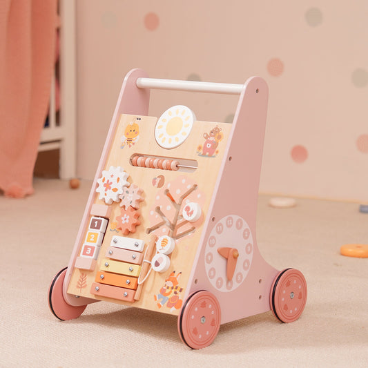 Pink Wooden Baby Walker