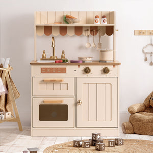 Realistic Wooden Kids Kitchen Playset