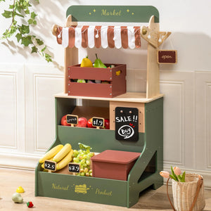Wooden Grocery Supermarket Toy – Interactive Pretend Play