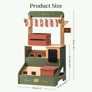 Wooden Grocery Supermarket Toy – Interactive Pretend Play