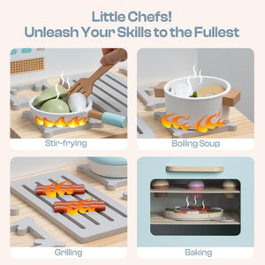 Wooden Toy Kitchen Playset