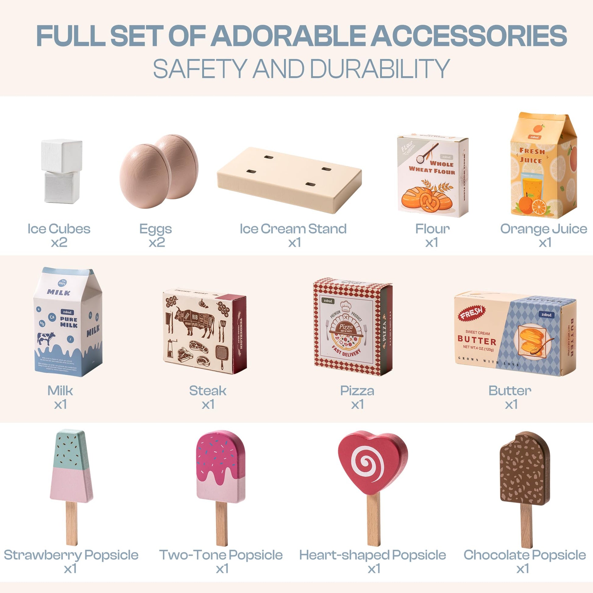 Wooden Toy Kitchen Playset