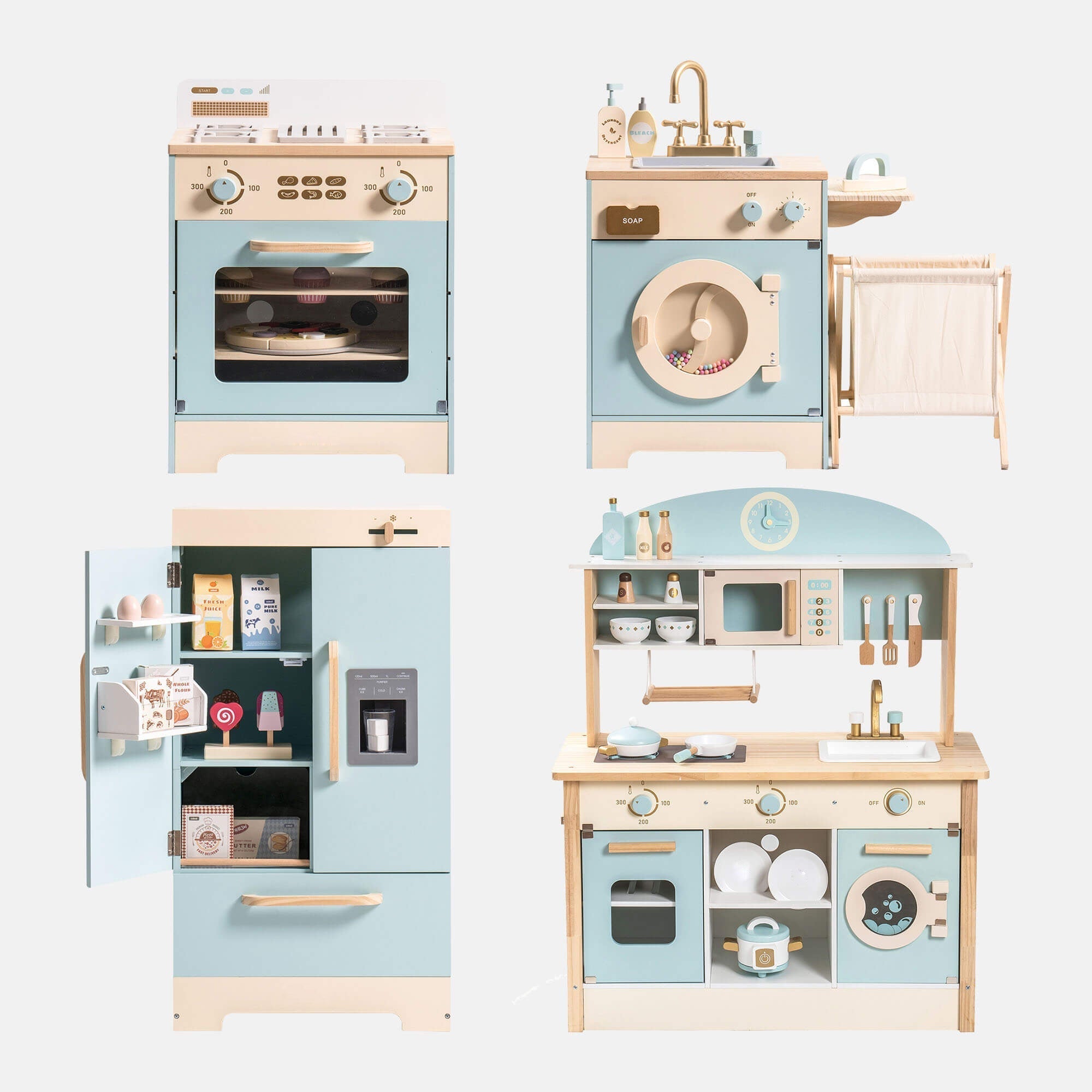 Wooden Toy Kitchen Playset