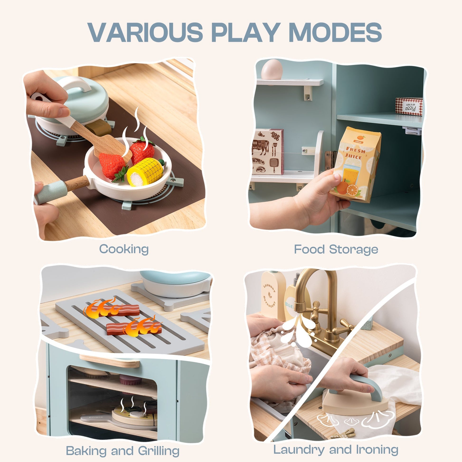Wooden Toy Kitchen Playset