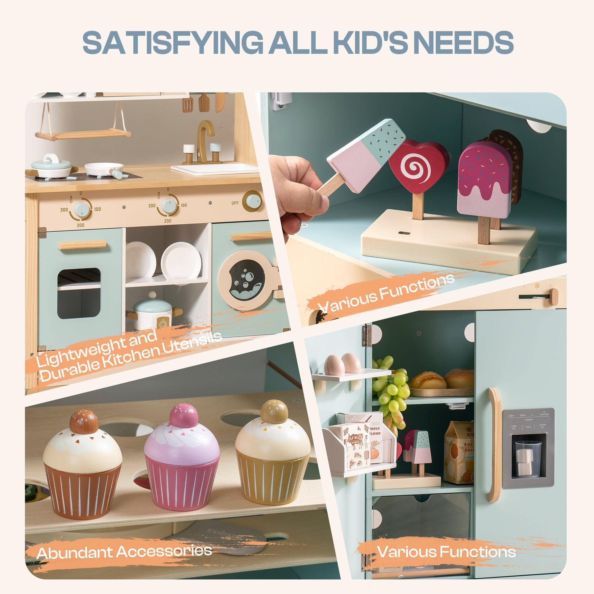 Wooden Toy Kitchen Playset