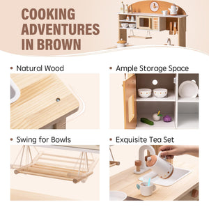 Wooden Toy Kitchen Set with Accessories