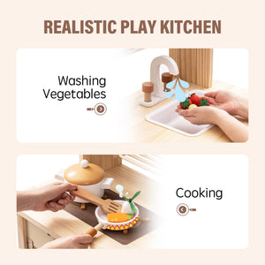 Wooden Toy Kitchen Set with Accessories