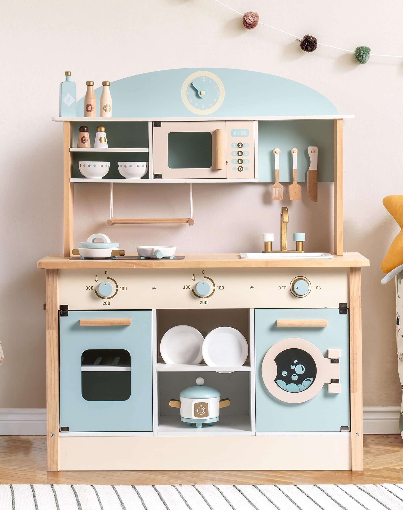 Wooden Toy Kitchen Set with Accessories
