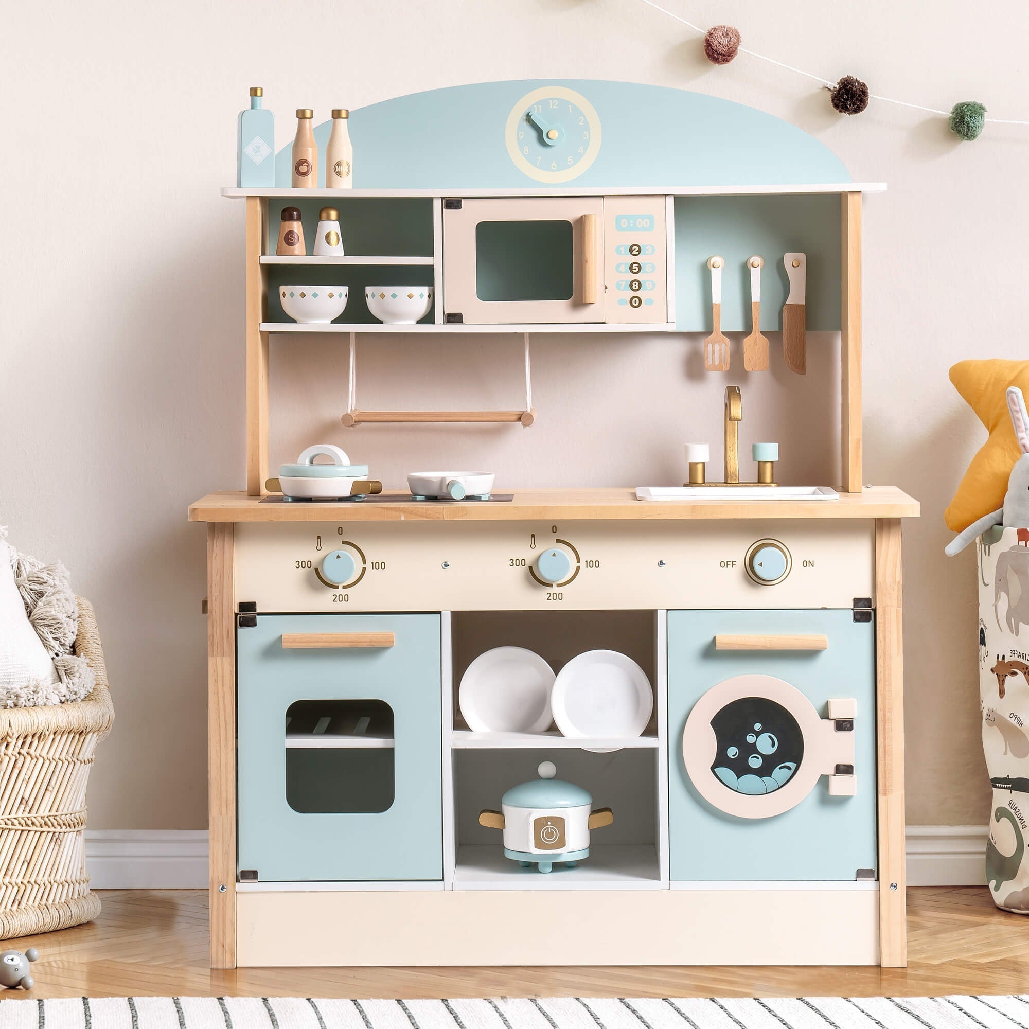 Wooden Toy Kitchen Set with Accessories