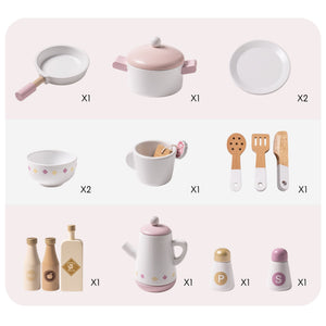 Wooden Toy Kitchen Set with Accessories