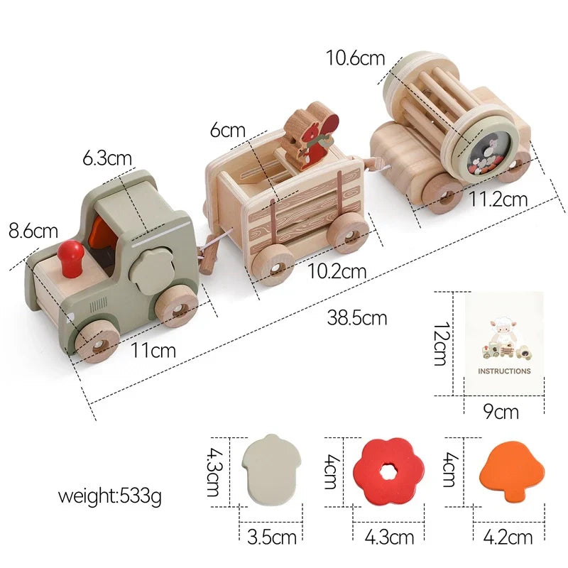 Montessori Wooden Train Toy Set
