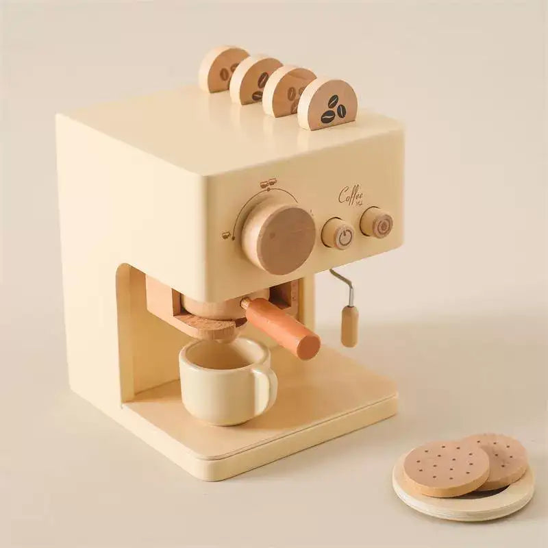 Wooden Coffee Machine Toy for Toddlers
