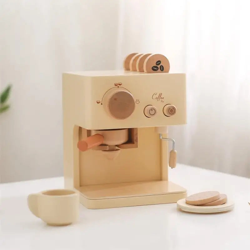 Wooden Coffee Machine Toy for Toddlers