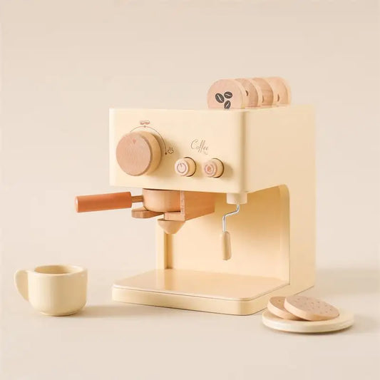 Wooden Coffee Machine Toy for Toddlers