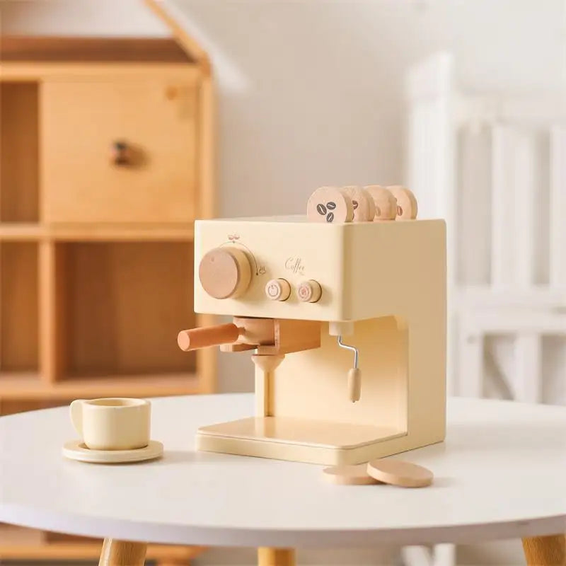 Wooden Coffee Machine Toy for Toddlers