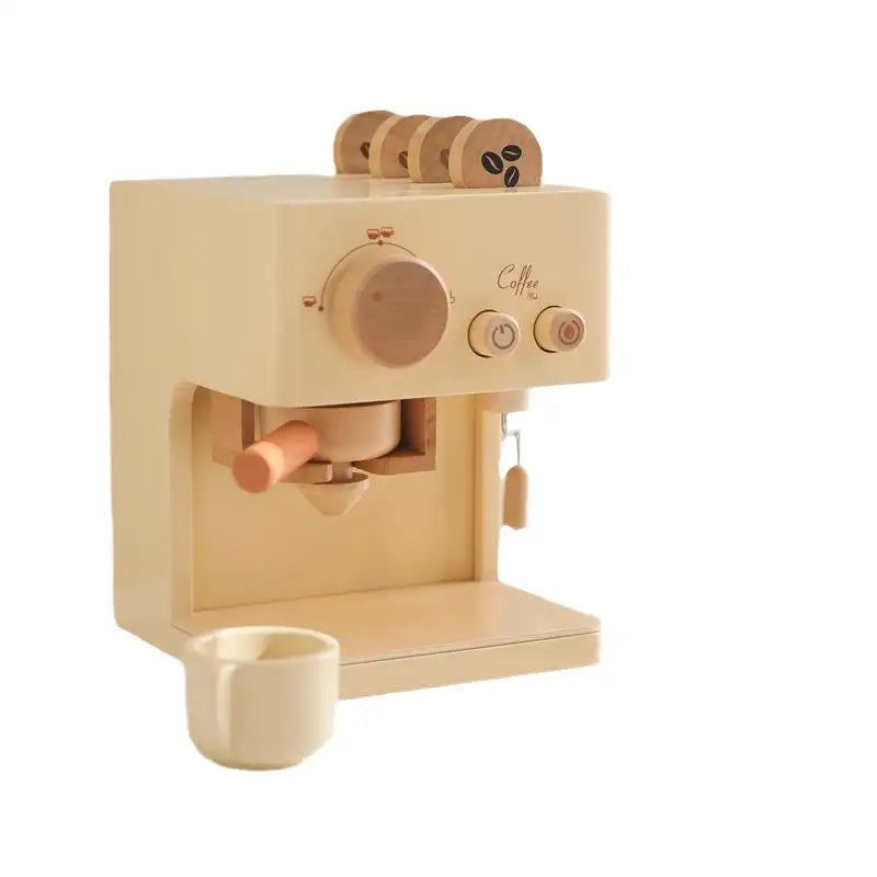 Wooden Coffee Machine Toy for Toddlers