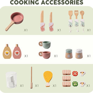 Wooden Play Kitchen Set