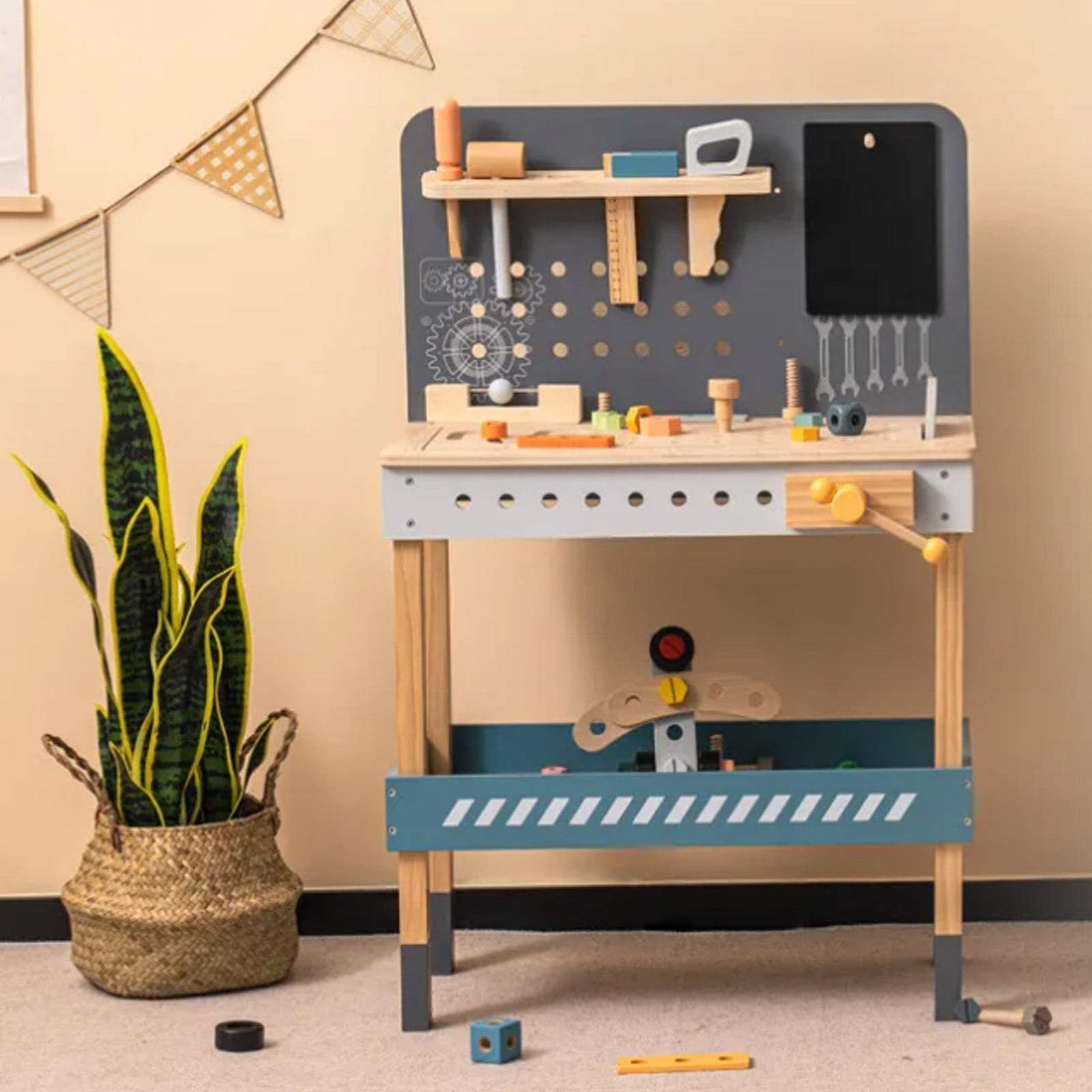 Wooden Tool Bench for Toddler Boys